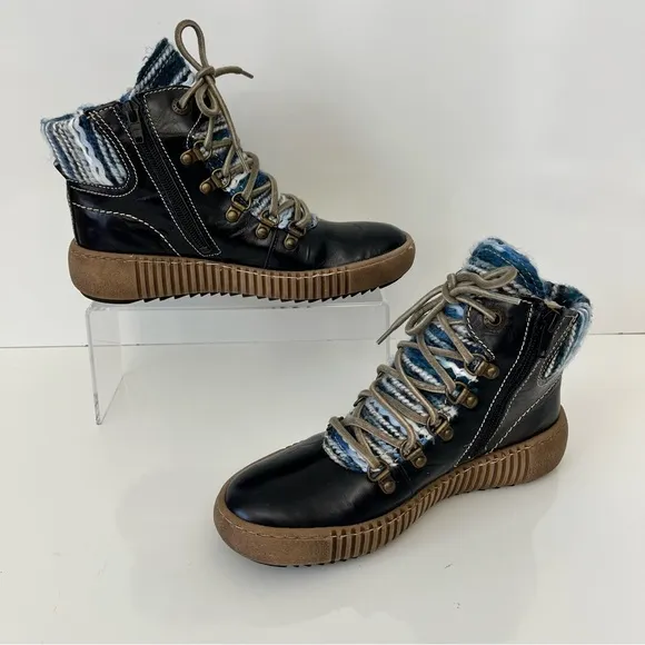 JOSEF SEIBEL Maren 06 Lace Up Boots in New Ocean Leather NEW