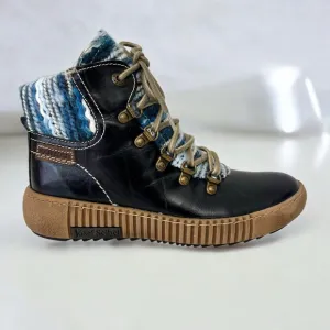 JOSEF SEIBEL Maren 06 Lace Up Boots in New Ocean Leather NEW