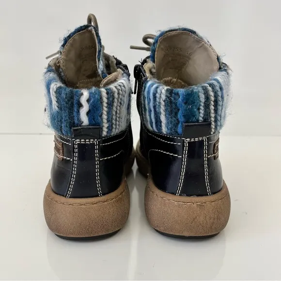JOSEF SEIBEL Maren 06 Lace Up Boots in New Ocean Leather NEW