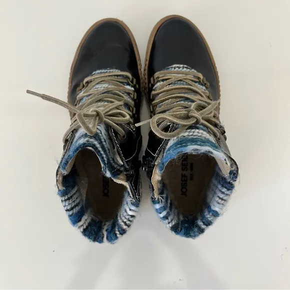 JOSEF SEIBEL Maren 06 Lace Up Boots in New Ocean Leather NEW