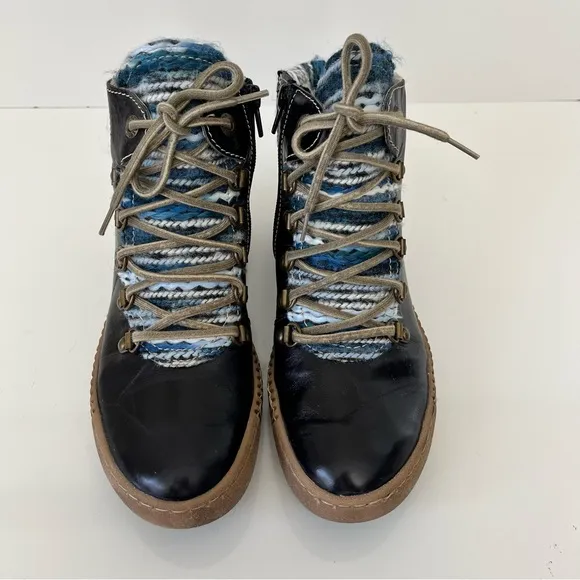 JOSEF SEIBEL Maren 06 Lace Up Boots in New Ocean Leather NEW