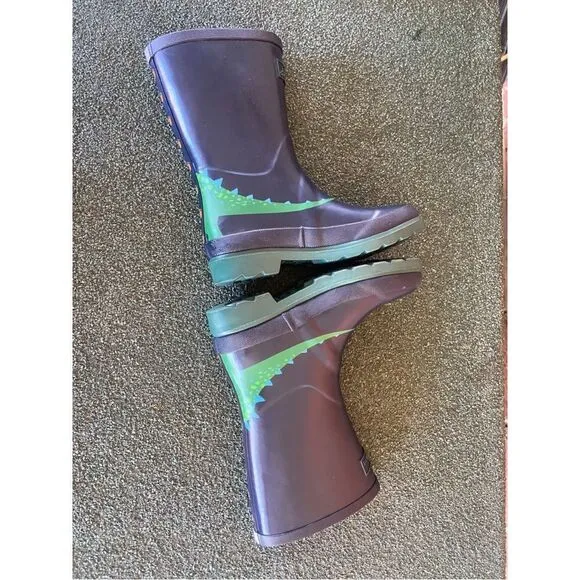 Joules Kids Rain Boots Blue Green Dinosaur Size 4