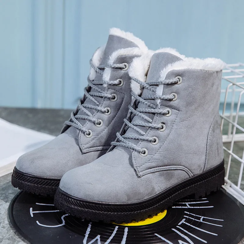 Julie – Flat Women's Winter Boots with Large Sizes in Vegan Plush