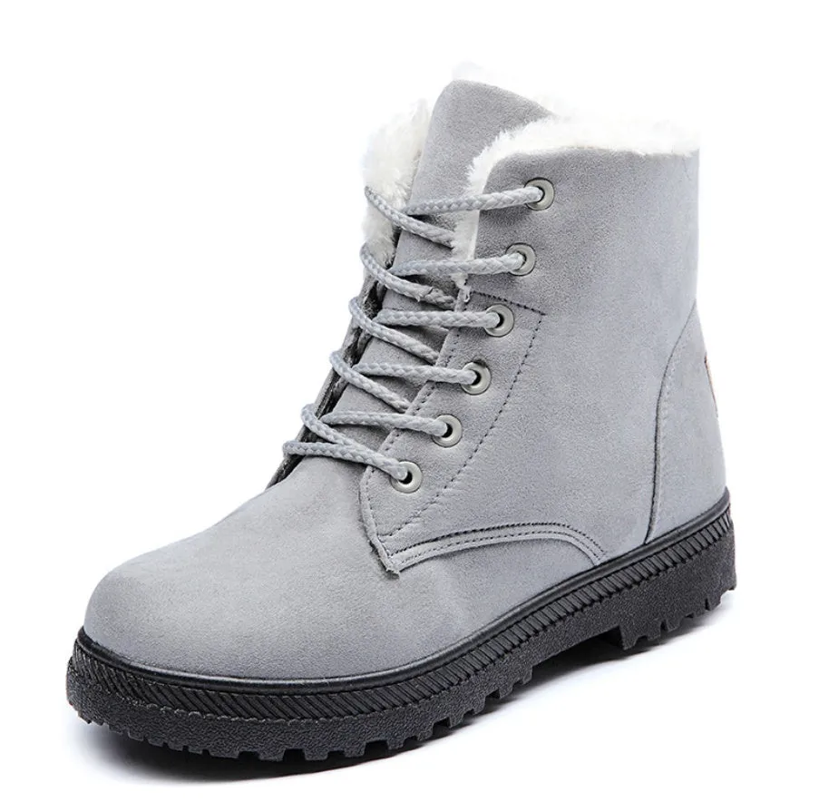 Julie – Flat Women's Winter Boots with Large Sizes in Vegan Plush