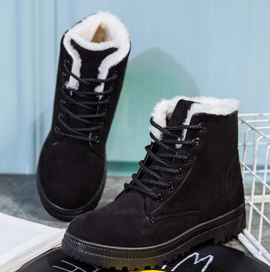 Julie – Flat Women's Winter Boots with Large Sizes in Vegan Plush