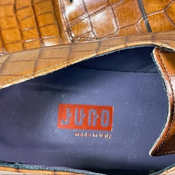 Juno Italian lace up  Oxford croc embossed leather shoes