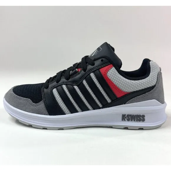 K Swiss Rival Trainer T Mens Red Black Gray Athletic Shoes Sneakers 09079-030-M