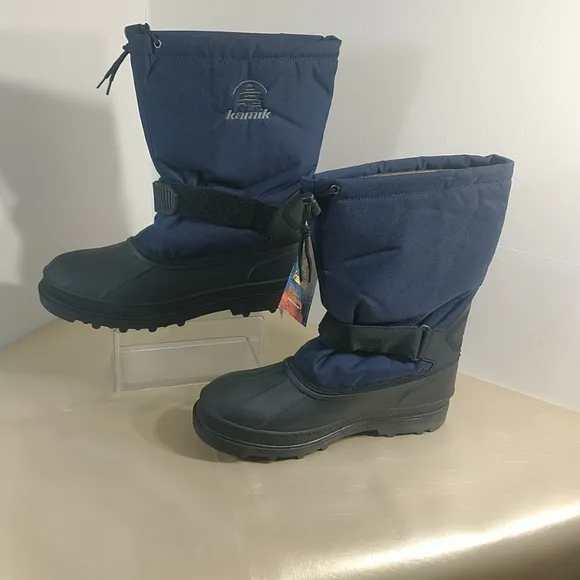 Kamik Cold Weather Boots Mens SZ 14 Blue Waterproof Snowboots Includes Liners.