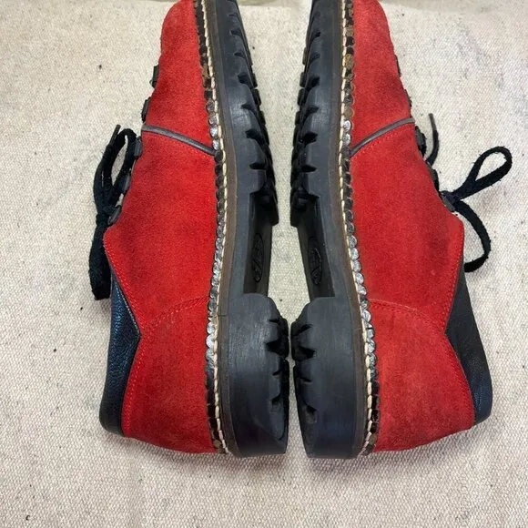 Kandahar Made In Switzerland Red Suede Leather Loafer Shoes Sz 8 - 8.5