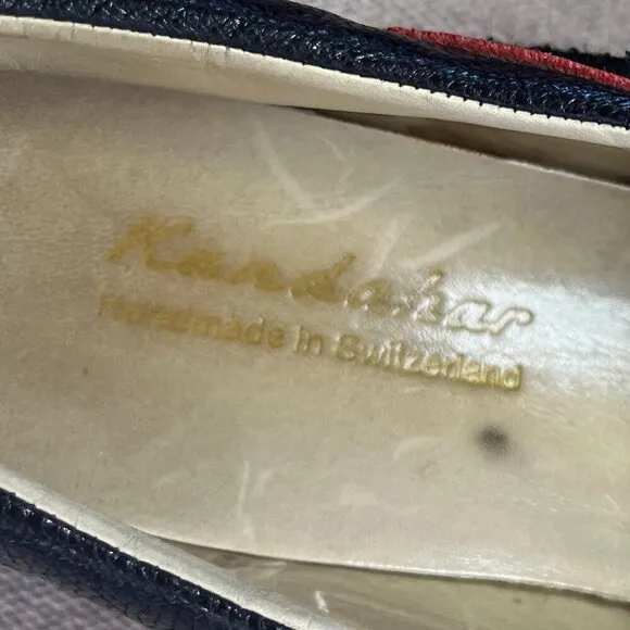 Kandahar Made In Switzerland Red Suede Leather Loafer Shoes Sz 8 - 8.5