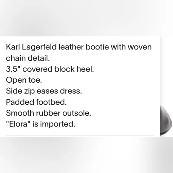 Karl Lagerfeld Elora Warm White leather peep toe ankle boot 9M