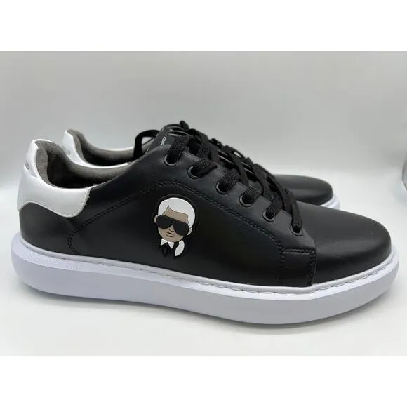 Karl Lagerfeld Paris Black Leather Shoes Designer Sneakers LF1S1107 Men Sz 12M📦