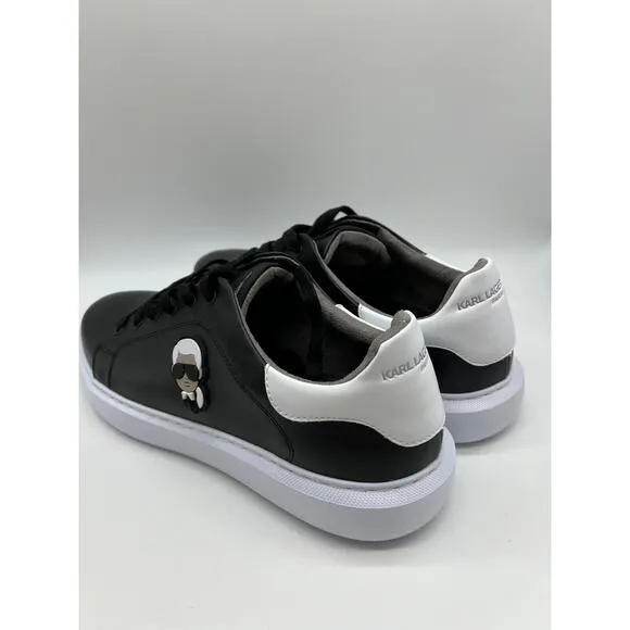 Karl Lagerfeld Paris Black Leather Shoes Designer Sneakers LF1S1107 Men Sz 12M📦