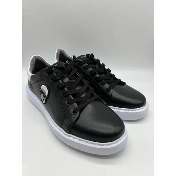 Karl Lagerfeld Paris Black Leather Shoes Designer Sneakers LF1S1107 Men Sz 12M📦