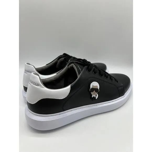 Karl Lagerfeld Paris Black Leather Shoes Designer Sneakers LF1S1107 Men Sz 12M📦