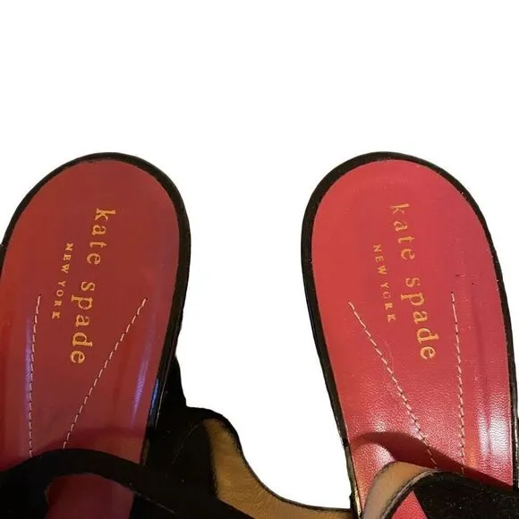 Kate Spade black patent leather heeled shoes size 10 made in Italy