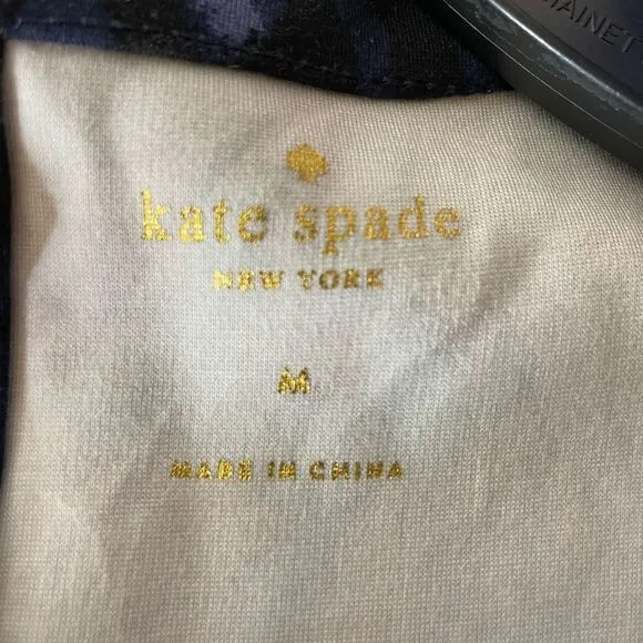 Kate Spade Blue Leopard Print Lace-up Ponte Dress Size M