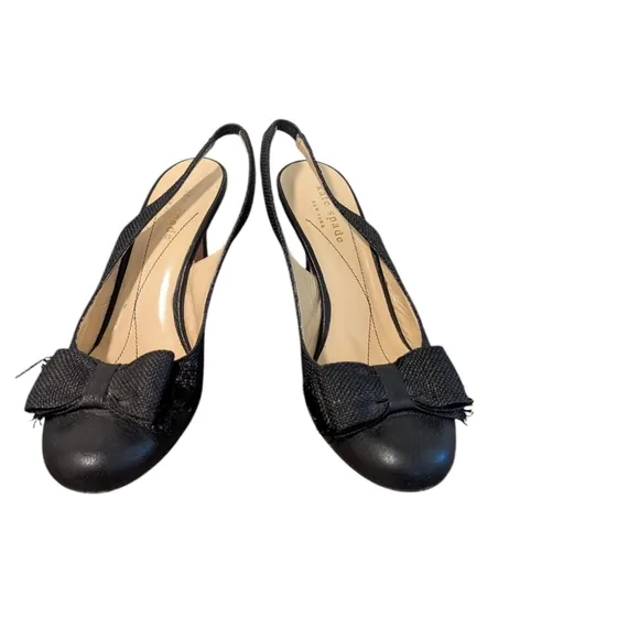 Kate Spade, Elegant Bow Sling Back Heel, Size 6.5
