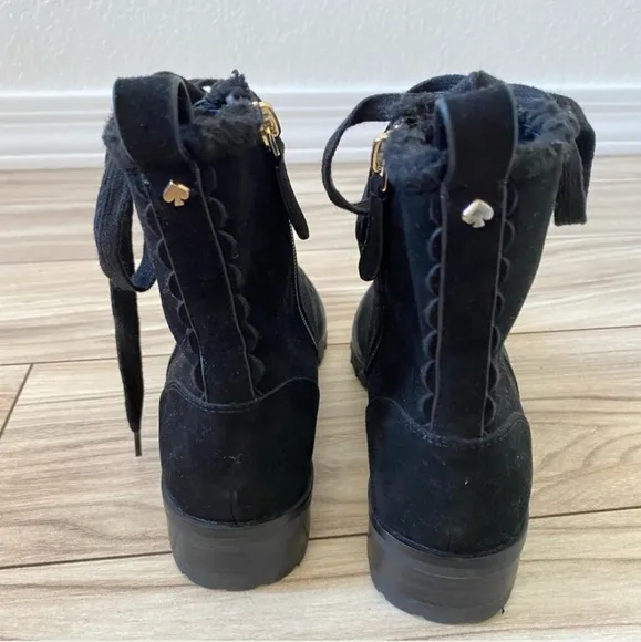 Kate Spade of New York Reagan Black Suede Shearling Lined Boots Women's Size 6