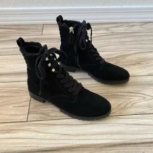 Kate Spade of New York Reagan Black Suede Shearling Lined Boots Women's Size 6