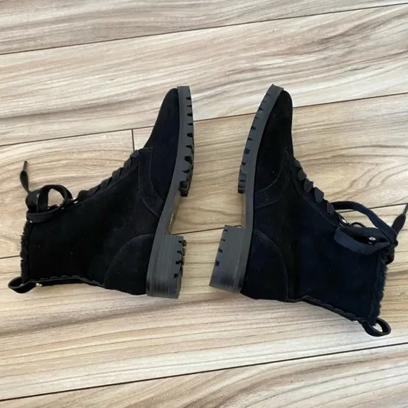 Kate Spade of New York Reagan Black Suede Shearling Lined Boots Women's Size 6
