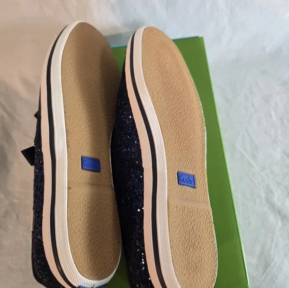 Kate Spade x Keds Sparkle Sneakers Preppy Royal Blue 6.5 New