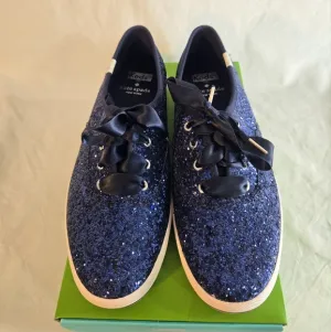 Kate Spade x Keds Sparkle Sneakers Preppy Royal Blue 6.5 New