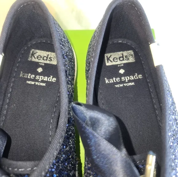 Kate Spade x Keds Sparkle Sneakers Preppy Royal Blue 6.5 New