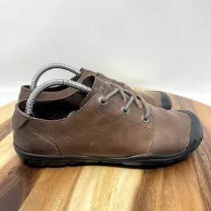 Keen Grayson Shoes Men's 9 Brown Leather Eyelet Lace Up Casual Comfort Oxfords