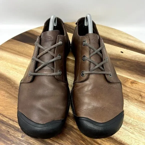 Keen Grayson Shoes Men's 9 Brown Leather Eyelet Lace Up Casual Comfort Oxfords