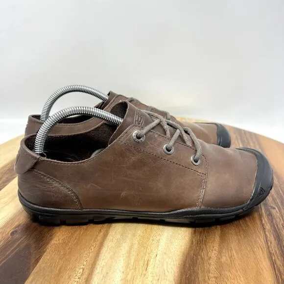 Keen Grayson Shoes Men's 9 Brown Leather Eyelet Lace Up Casual Comfort Oxfords