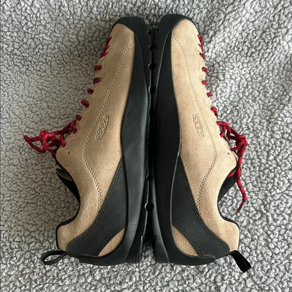 Keen Men's Tan and Red Lace-Up Shoes