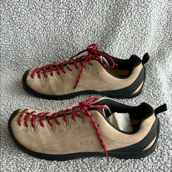 Keen Men's Tan and Red Lace-Up Shoes
