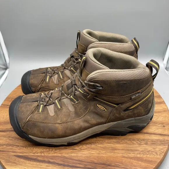 Keen Mens Targhee II Hiking Boots Size 14 W Brown Leather Waterproof 1013124