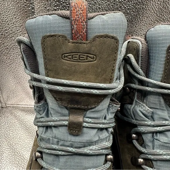 Keen Womens 9 Revel IV Mid Polar Hiking Boots Waterproof Dry Warm Green Aqua