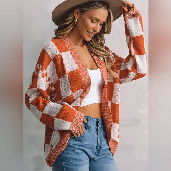 Kinsley Open Front Plaid Cardigan