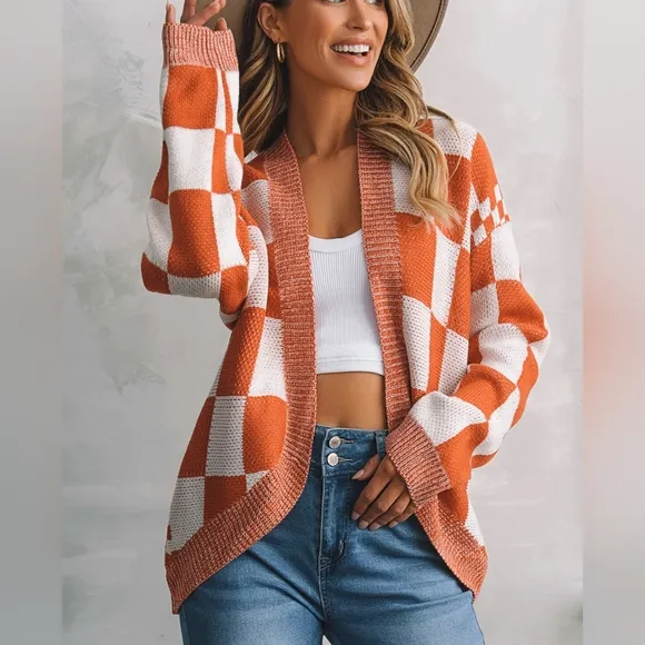 Kinsley Open Front Plaid Cardigan