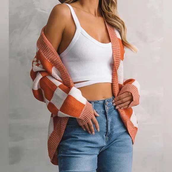 Kinsley Open Front Plaid Cardigan