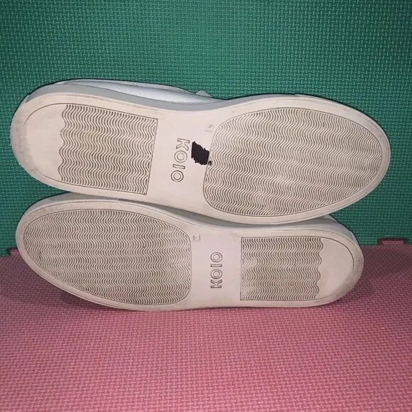 KOLO Leather Low Top Sneakers Shoes Beige Leather Womens Size 41 Italy