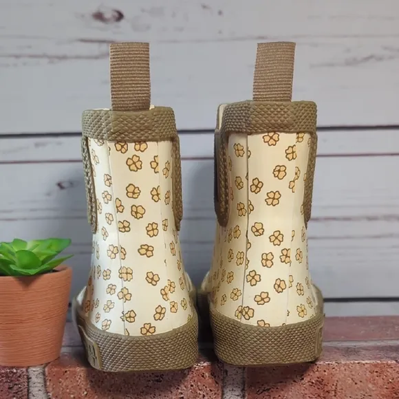Konges Slojd Baby Toddler Welly Rubber Boots Buttercup Yellow Ditsy Daisy 5/5.5