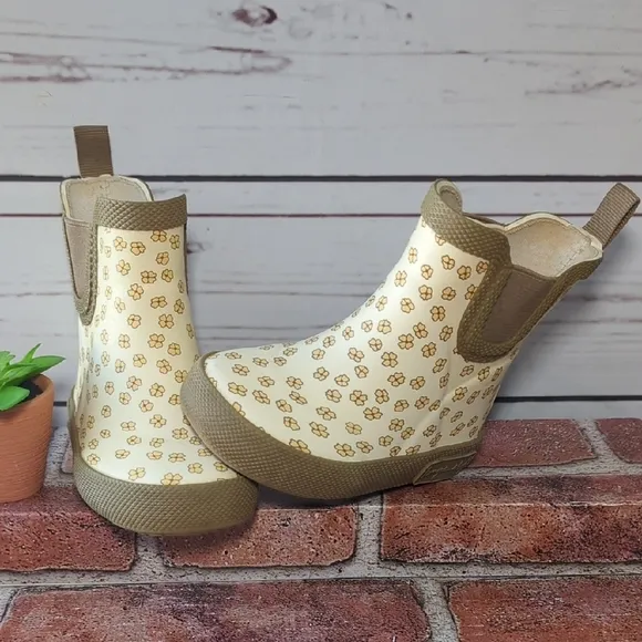 Konges Slojd Baby Toddler Welly Rubber Boots Buttercup Yellow Ditsy Daisy 5/5.5