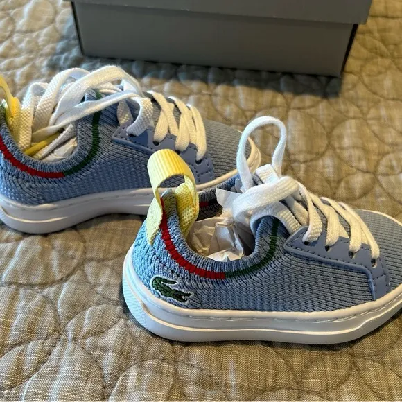 Lacoste La Piquee light blue textile sneakers Toddler SIZE 4 NWT