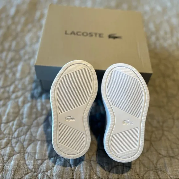 Lacoste La Piquee light blue textile sneakers Toddler SIZE 4 NWT