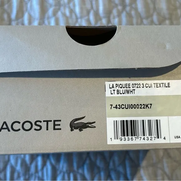 Lacoste La Piquee light blue textile sneakers Toddler SIZE 4 NWT