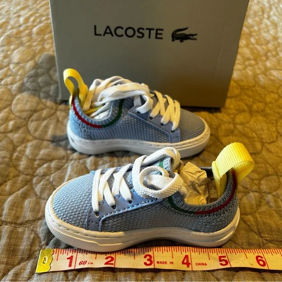 Lacoste La Piquee light blue textile sneakers Toddler SIZE 4 NWT