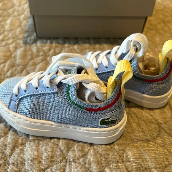 Lacoste La Piquee light blue textile sneakers Toddler SIZE 4 NWT