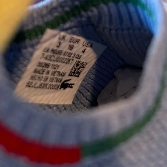 Lacoste La Piquee light blue textile sneakers Toddler SIZE 4 NWT