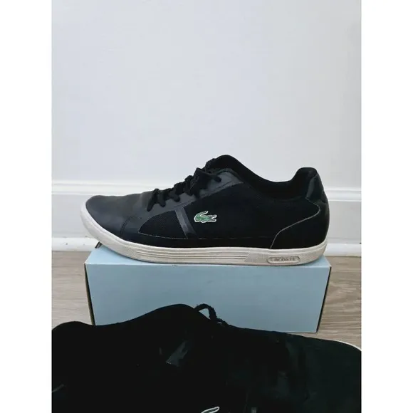 Lacoste Strideur 116 Black Low Rise Mens Lace Up Fashion Sneakers Shoes 12