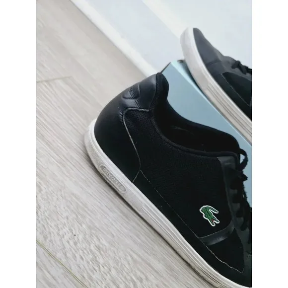 Lacoste Strideur 116 Black Low Rise Mens Lace Up Fashion Sneakers Shoes 12