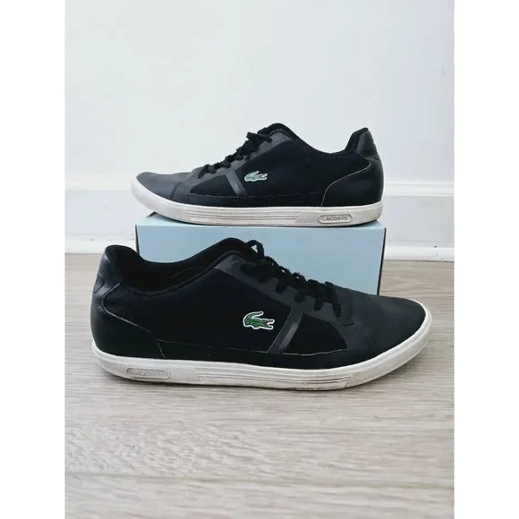 Lacoste Strideur 116 Black Low Rise Mens Lace Up Fashion Sneakers Shoes 12
